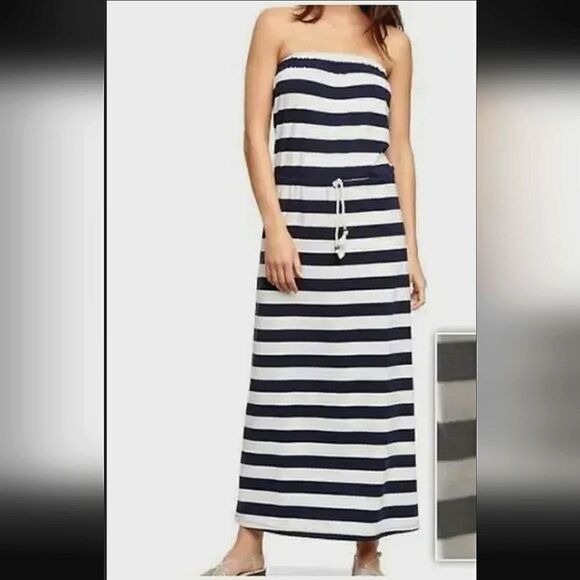 Gap navy blue and white maxi dress - Picture 1 of 10
